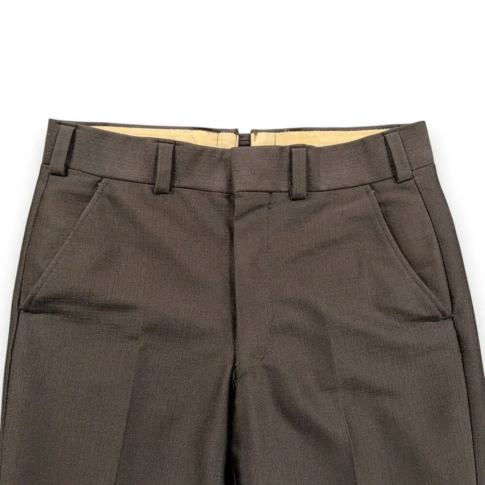 Vintage Meis Suit Mens 36 32x30 Pants Brown Flared Satin Lined 2pc Disco USA 70s